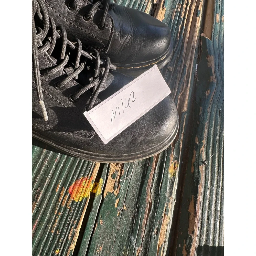 Dr.‎ Martens 1460 J Romario Leather Boots Black Kids Size 3 US 2 UK 34 EU